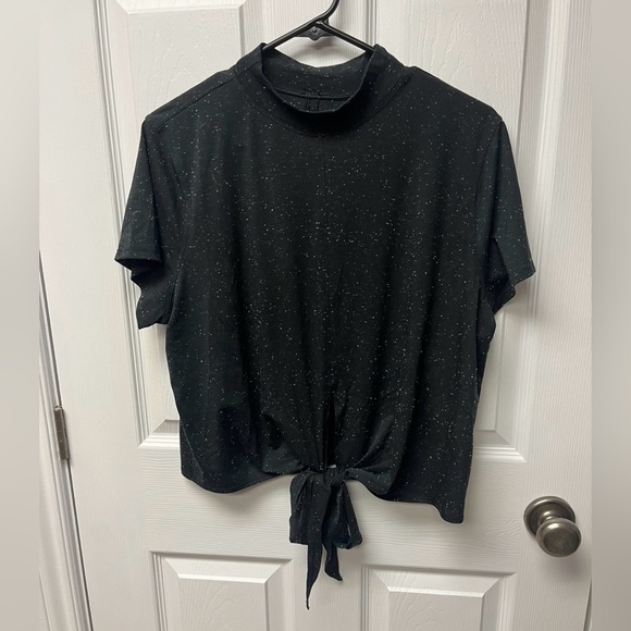 lululemon athletica Tops - Lululemon Time to Restore Mock Neck Short Sleeve - Sz LG